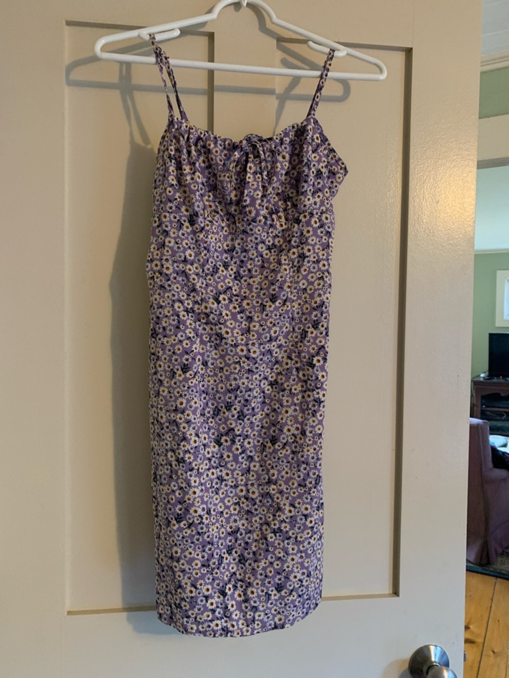 SHEIN Purple Floral Midi Sundress with Spaghetti Straps